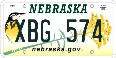 NE license plate XBG574