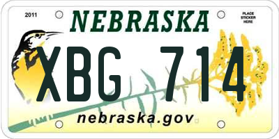 NE license plate XBG714