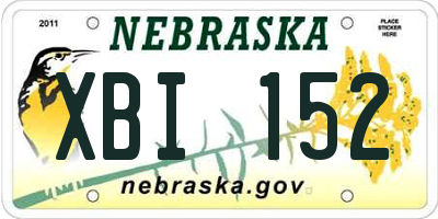 NE license plate XBI152