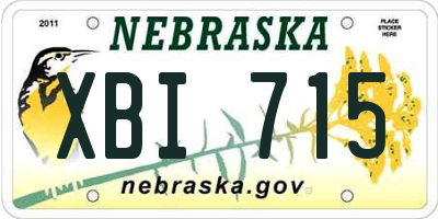 NE license plate XBI715