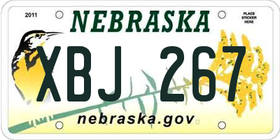 NE license plate XBJ267