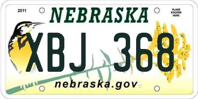 NE license plate XBJ368