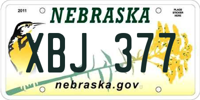 NE license plate XBJ377