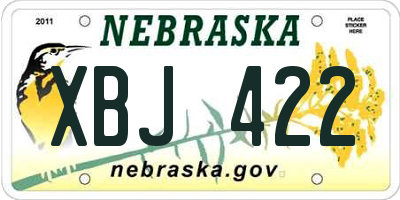 NE license plate XBJ422
