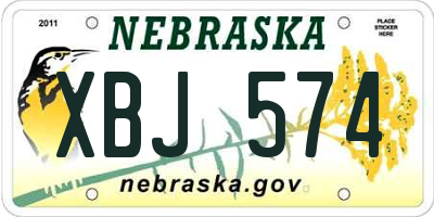 NE license plate XBJ574