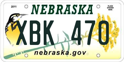 NE license plate XBK470