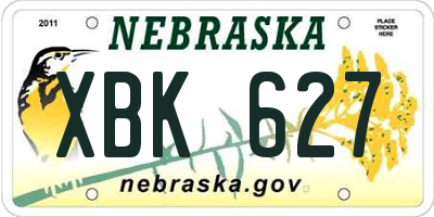NE license plate XBK627