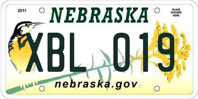 NE license plate XBL019