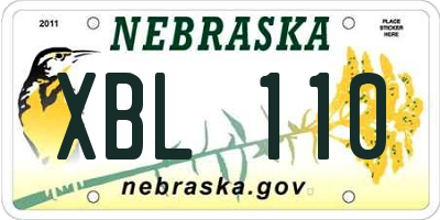 NE license plate XBL110