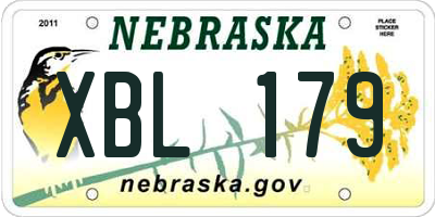 NE license plate XBL179