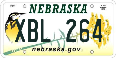 NE license plate XBL264