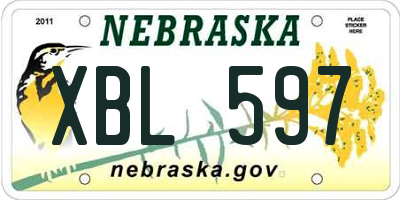 NE license plate XBL597