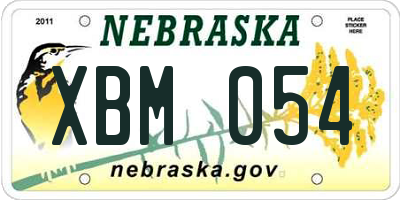 NE license plate XBM054