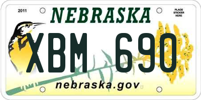 NE license plate XBM690