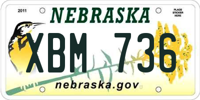 NE license plate XBM736