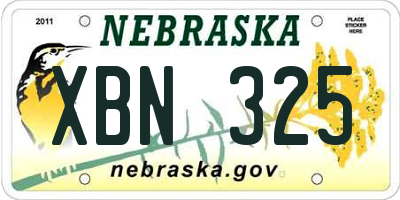 NE license plate XBN325
