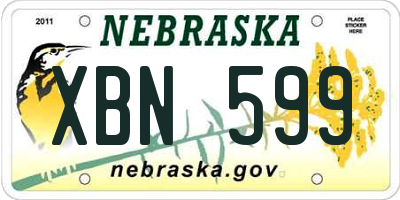 NE license plate XBN599
