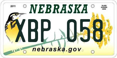 NE license plate XBP058