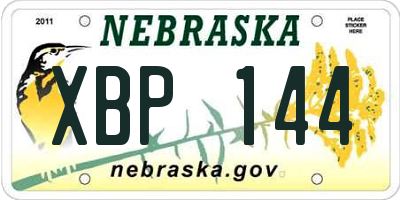 NE license plate XBP144