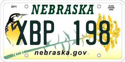 NE license plate XBP198