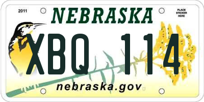 NE license plate XBQ114