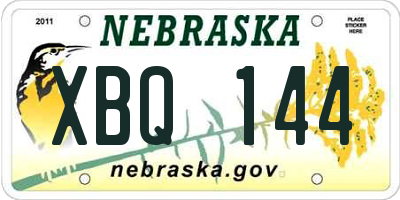 NE license plate XBQ144