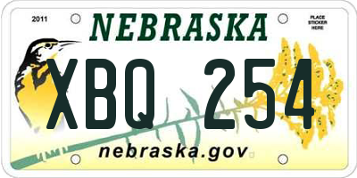 NE license plate XBQ254