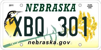 NE license plate XBQ301