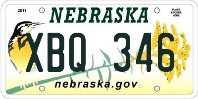 NE license plate XBQ346