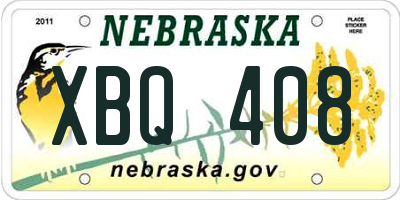 NE license plate XBQ408