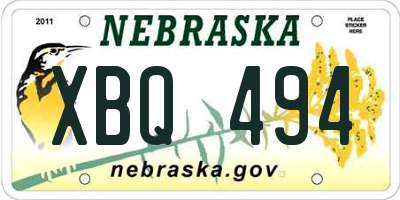 NE license plate XBQ494