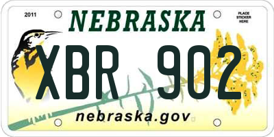 NE license plate XBR902