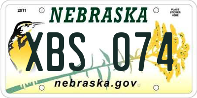 NE license plate XBS074