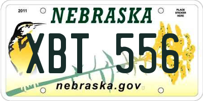 NE license plate XBT556