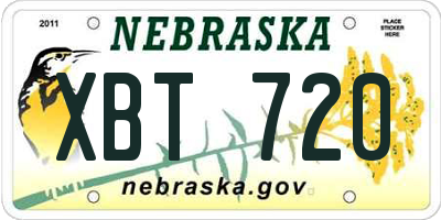 NE license plate XBT720