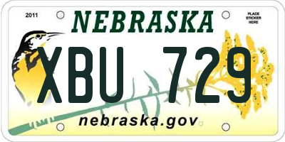 NE license plate XBU729