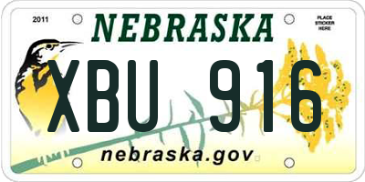 NE license plate XBU916