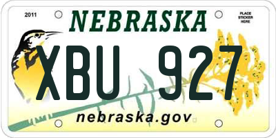 NE license plate XBU927