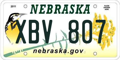 NE license plate XBV807