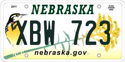 NE license plate XBW723
