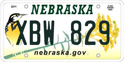 NE license plate XBW829