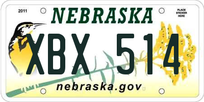 NE license plate XBX514