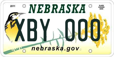 NE license plate XBY000