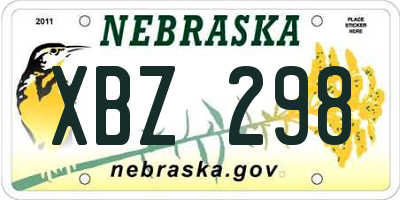 NE license plate XBZ298