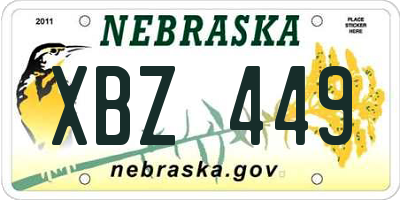 NE license plate XBZ449