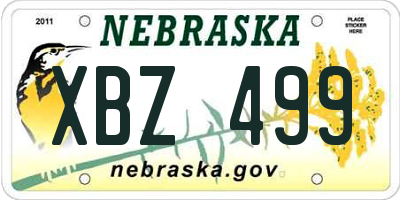 NE license plate XBZ499