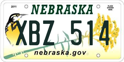 NE license plate XBZ514