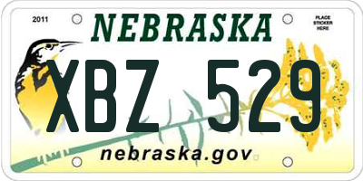 NE license plate XBZ529