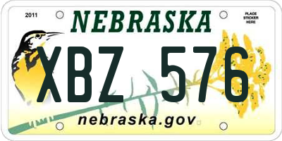 NE license plate XBZ576
