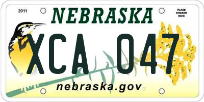NE license plate XCA047